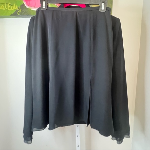 Tahari Black Jacket with Chiffon & Skirt Set Size 6 - Picture 15 of 16